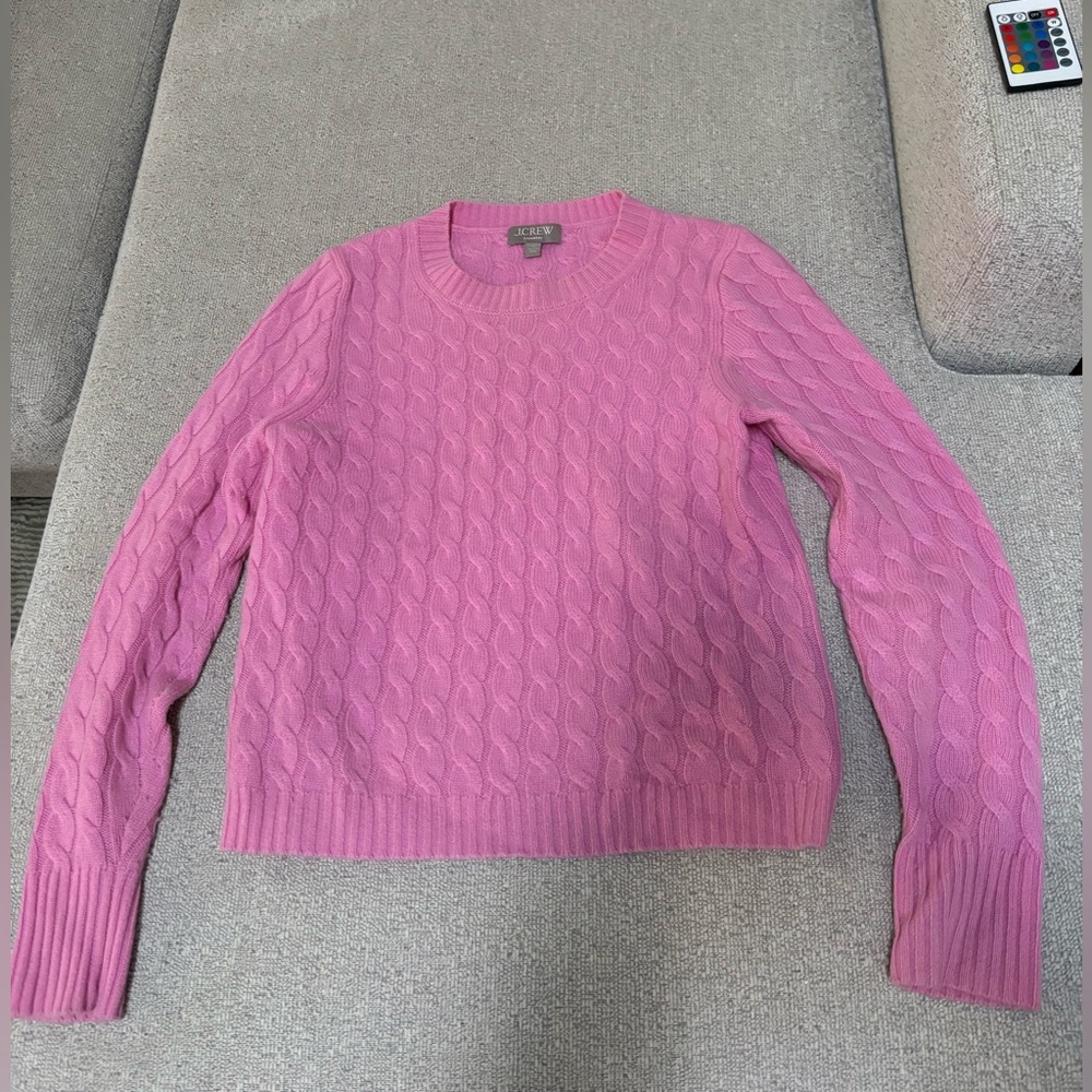 J. Crew Pink Cable Knit Sweater